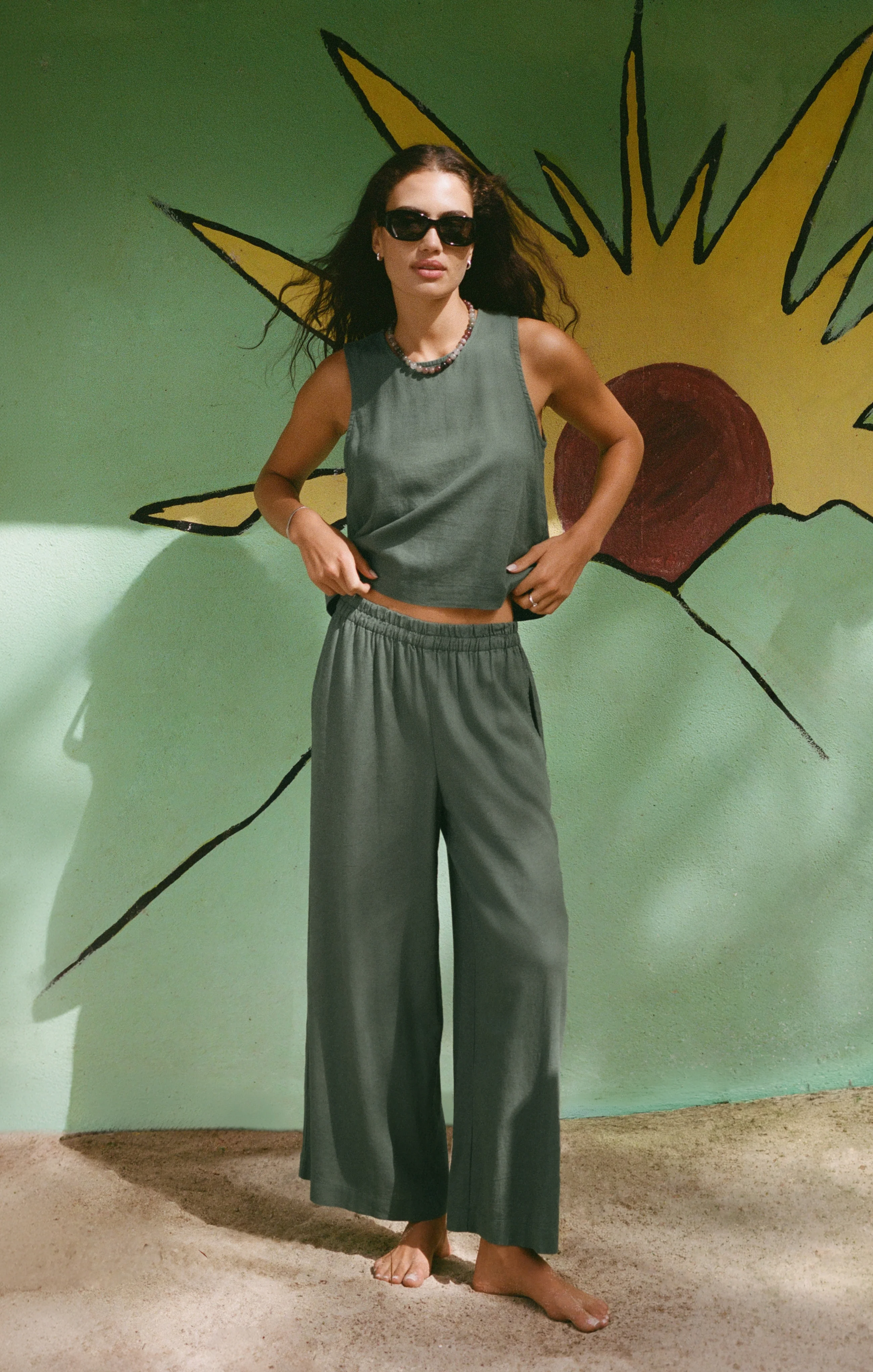 Sloane Linen Cropped Tank - Image 11