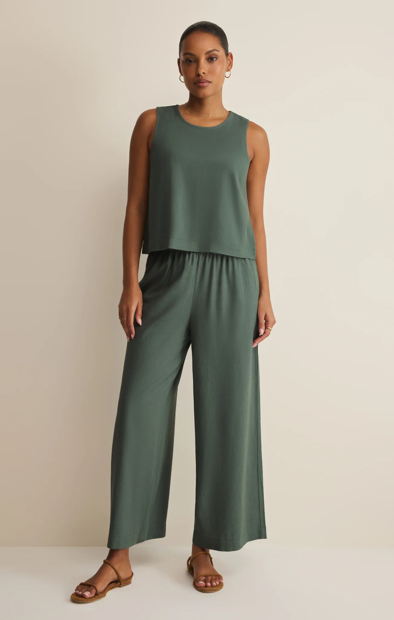 Sloane Linen Cropped Tank - Image 5