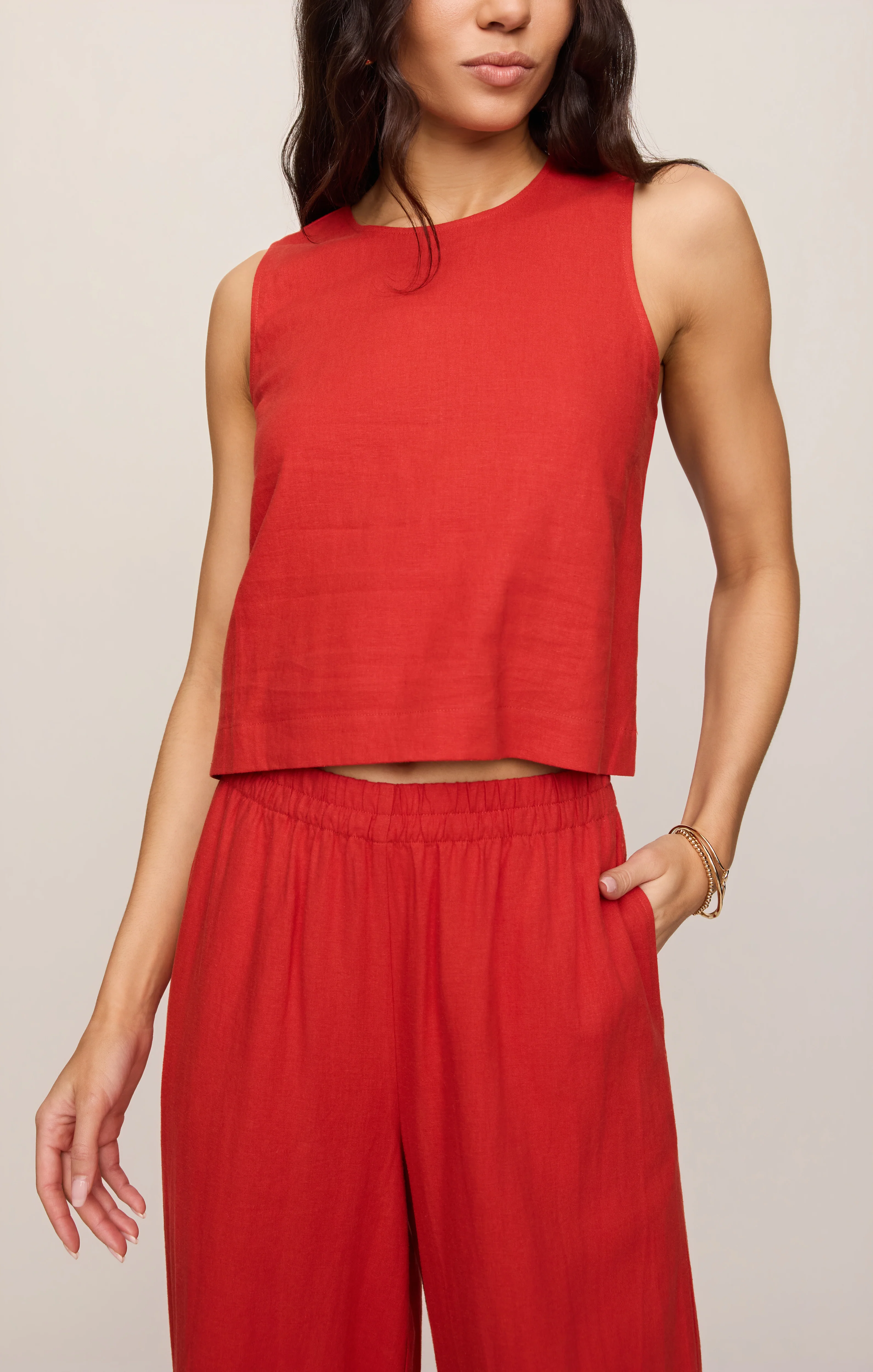 Sloane Linen Cropped Tank - Image 58