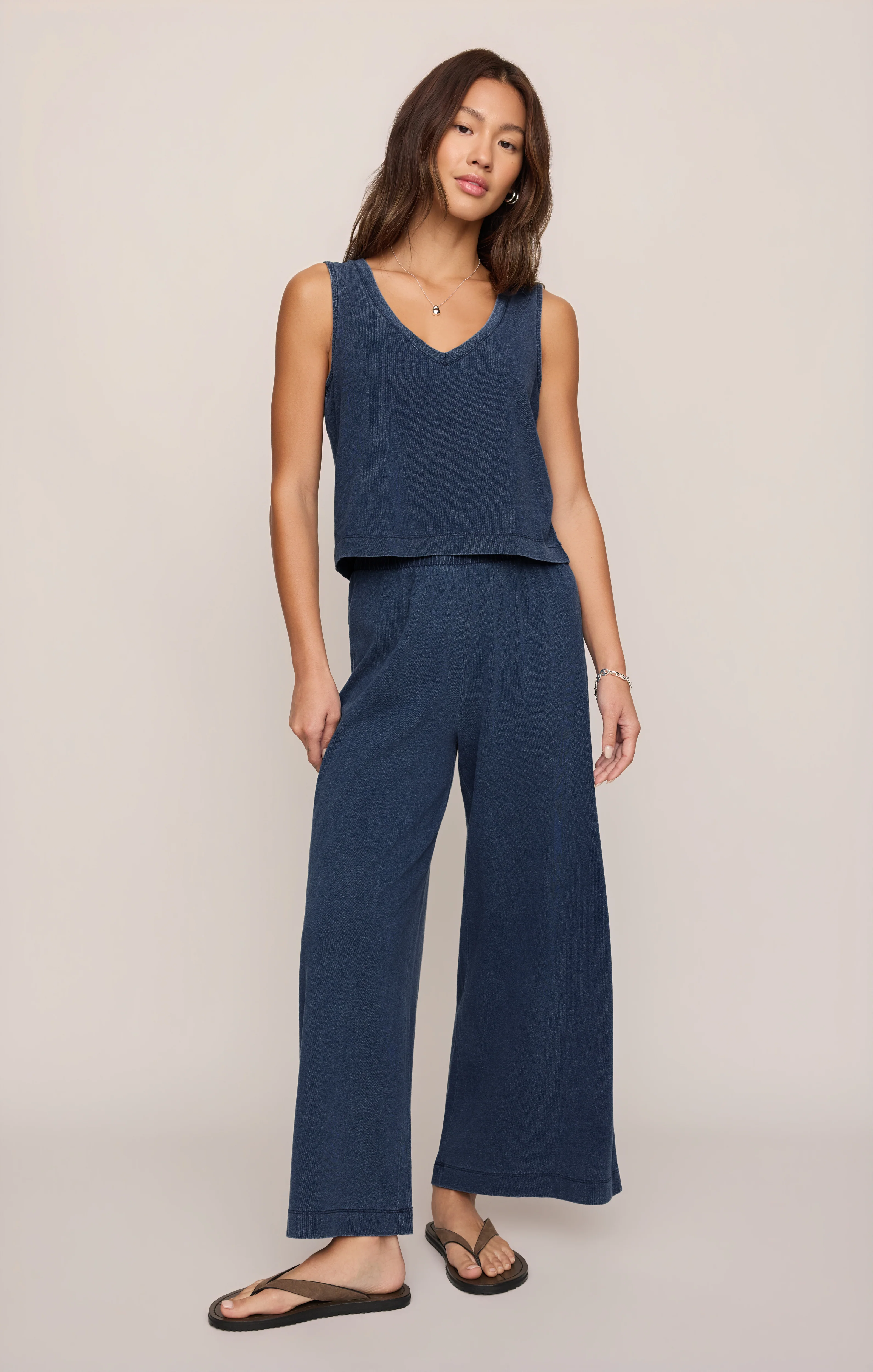 Sloane V-Neck Jersey Denim Tank - Image 5
