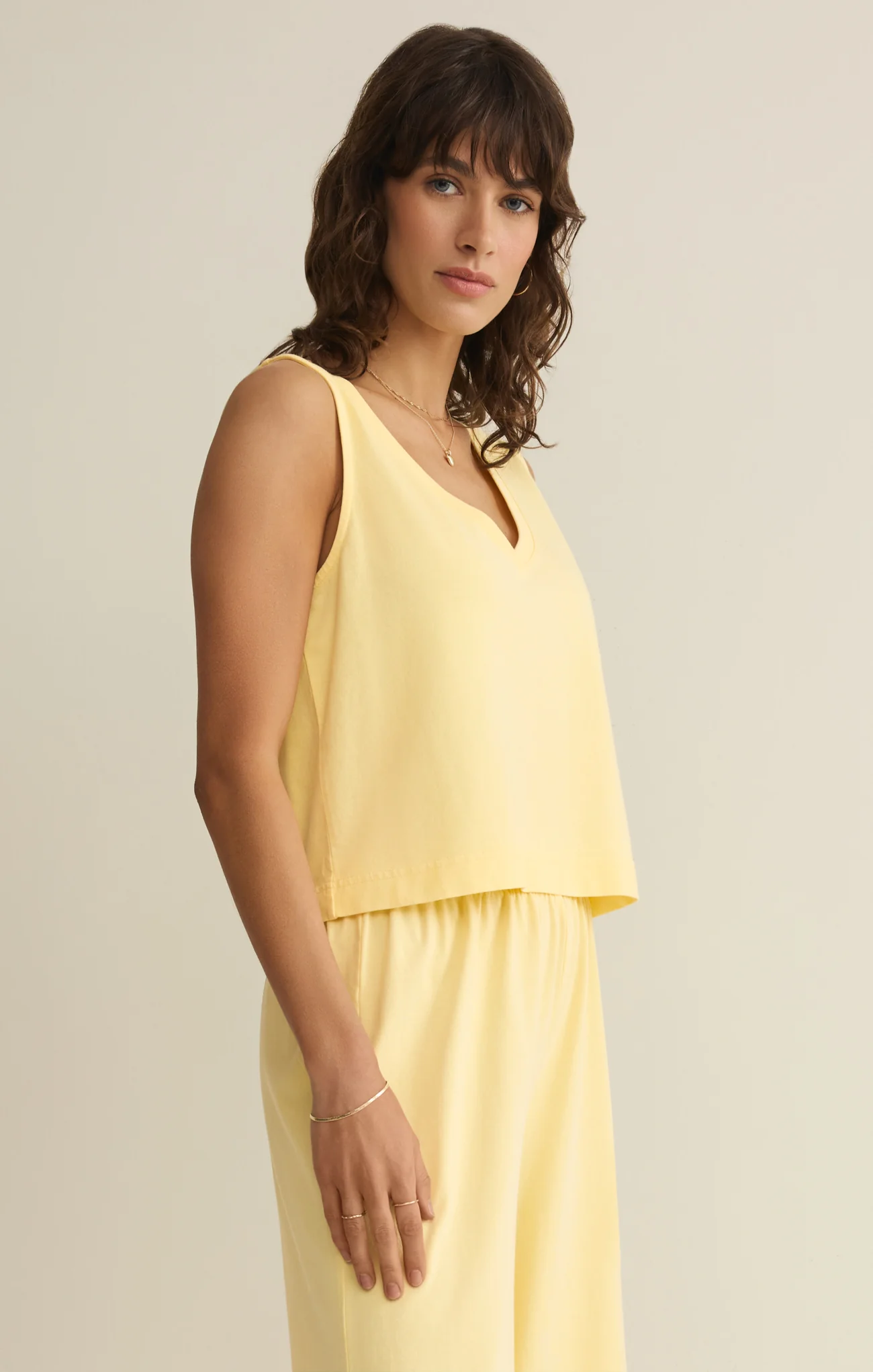 Sloane V-Neck Cotton Jersey Tank - Image 11