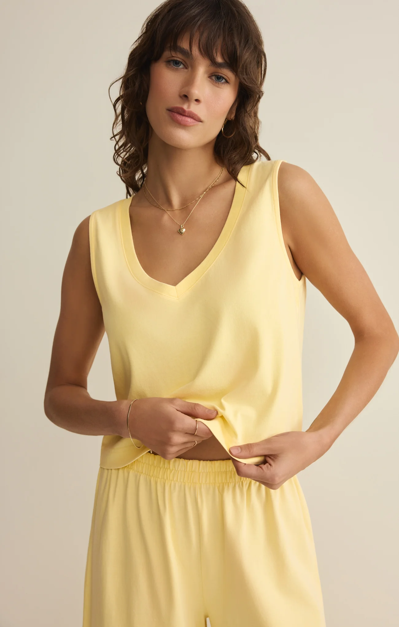 Sloane V-Neck Cotton Jersey Tank - Image 14