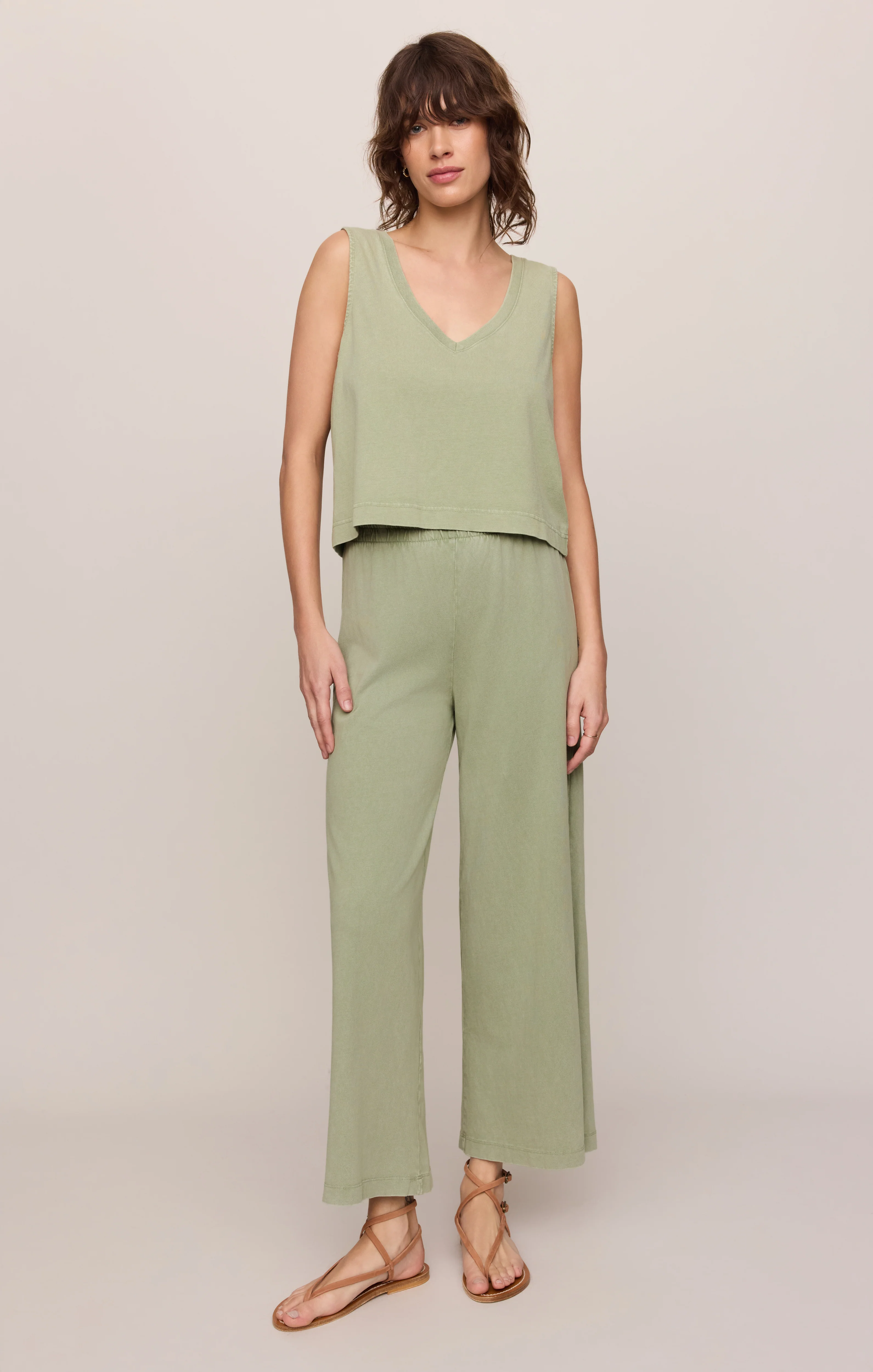 Sloane V-Neck Cotton Jersey Tank - Image 23