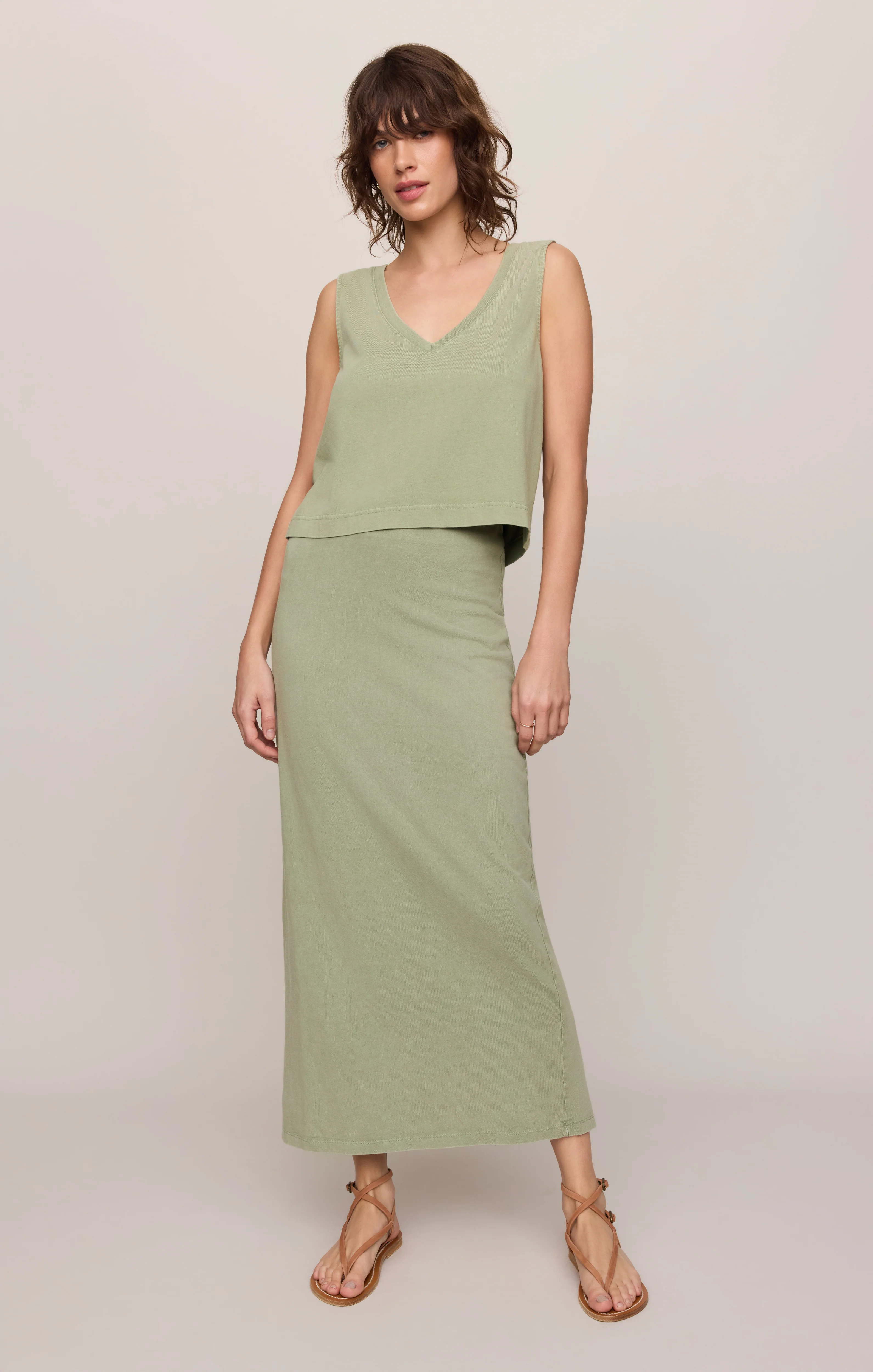 Sloane V-Neck Cotton Jersey Tank - Image 25