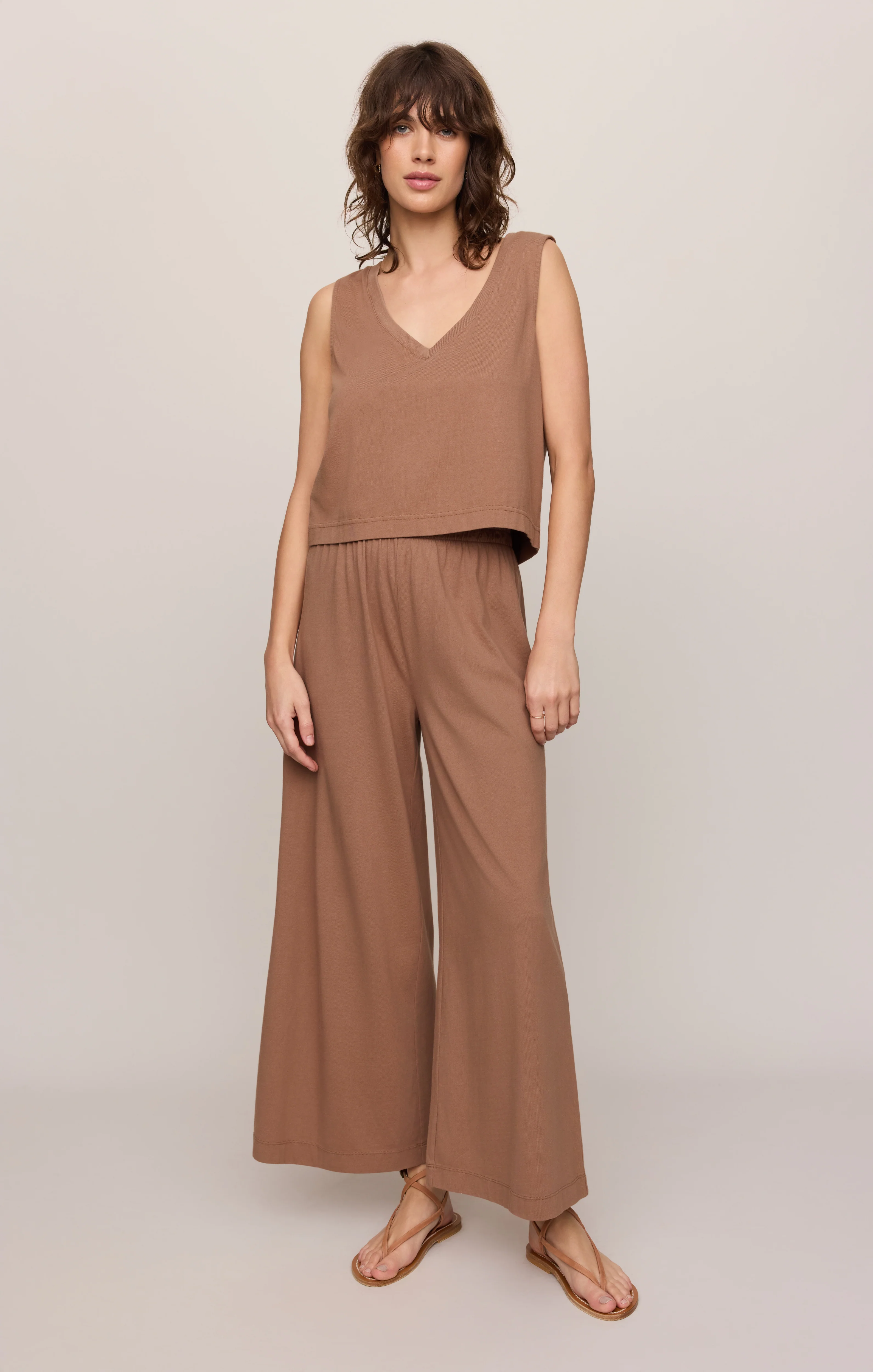Sloane V-Neck Cotton Jersey Tank - Image 29