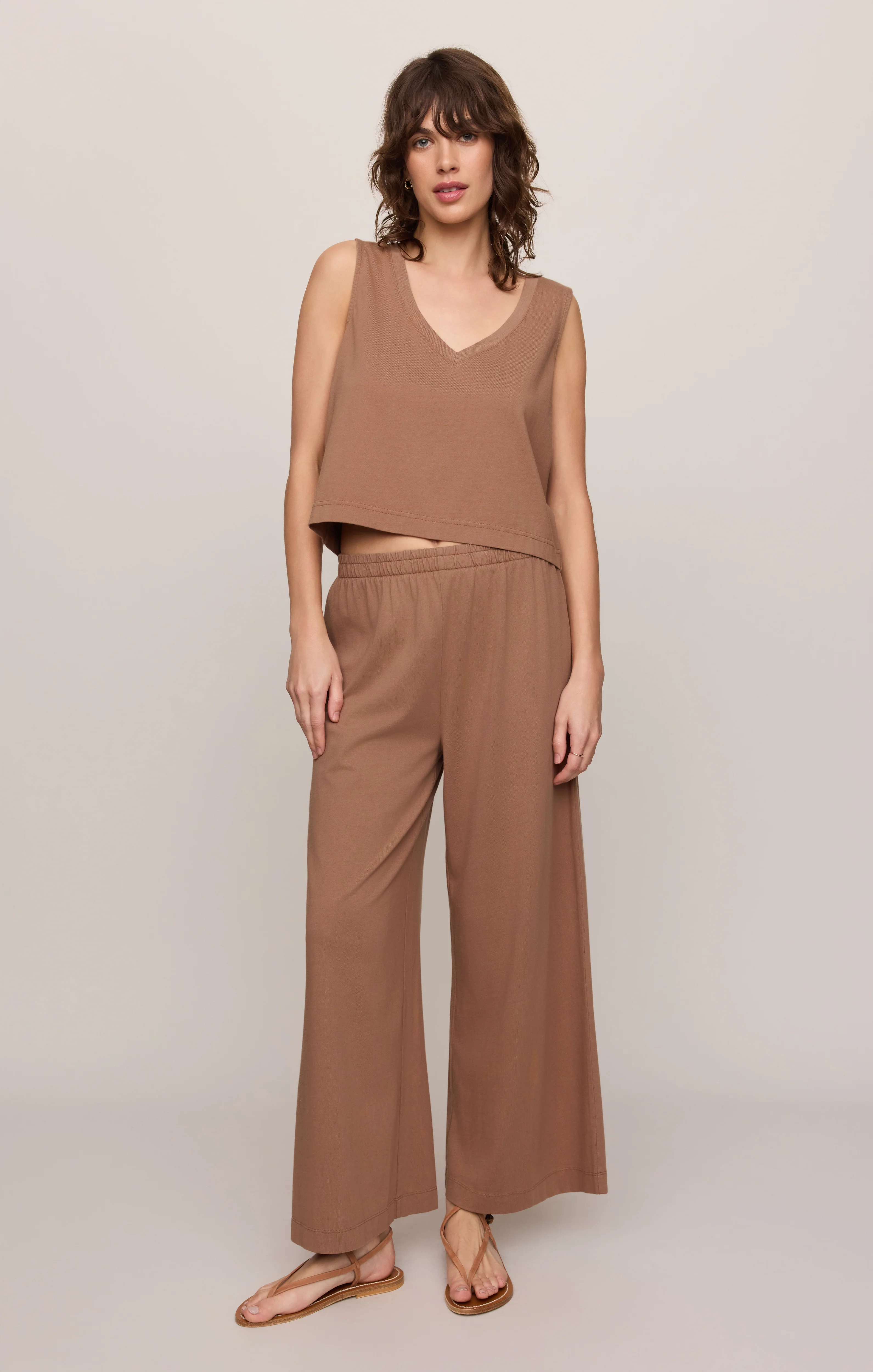 Sloane V-Neck Cotton Jersey Tank - Image 33