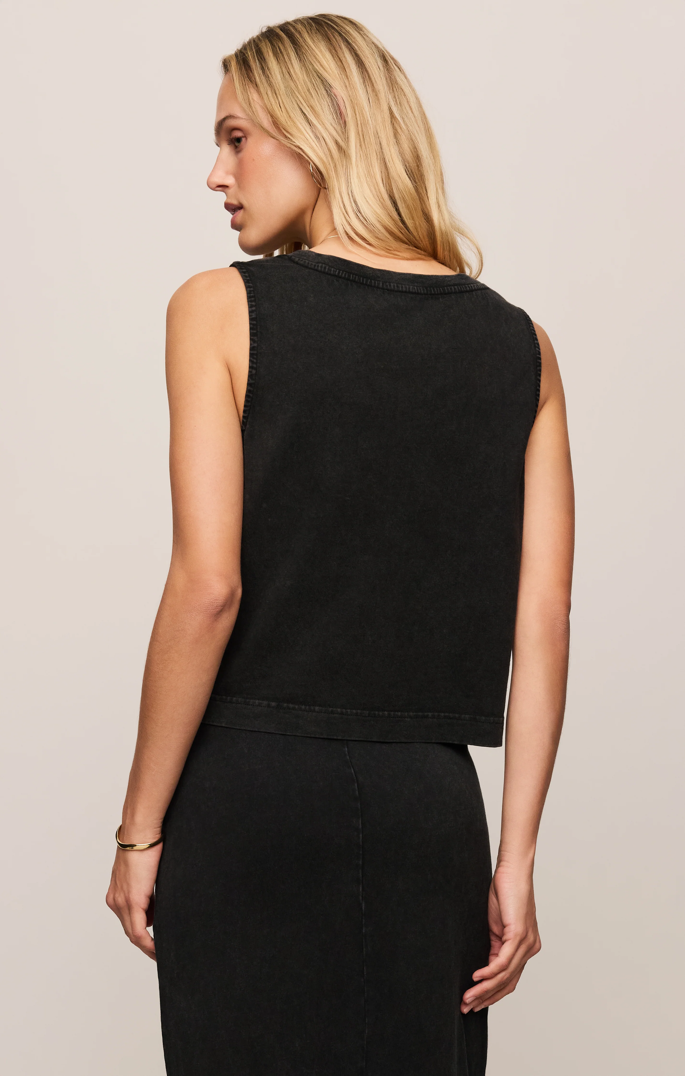 Sloane V-Neck Cotton Jersey Tank - Image 35