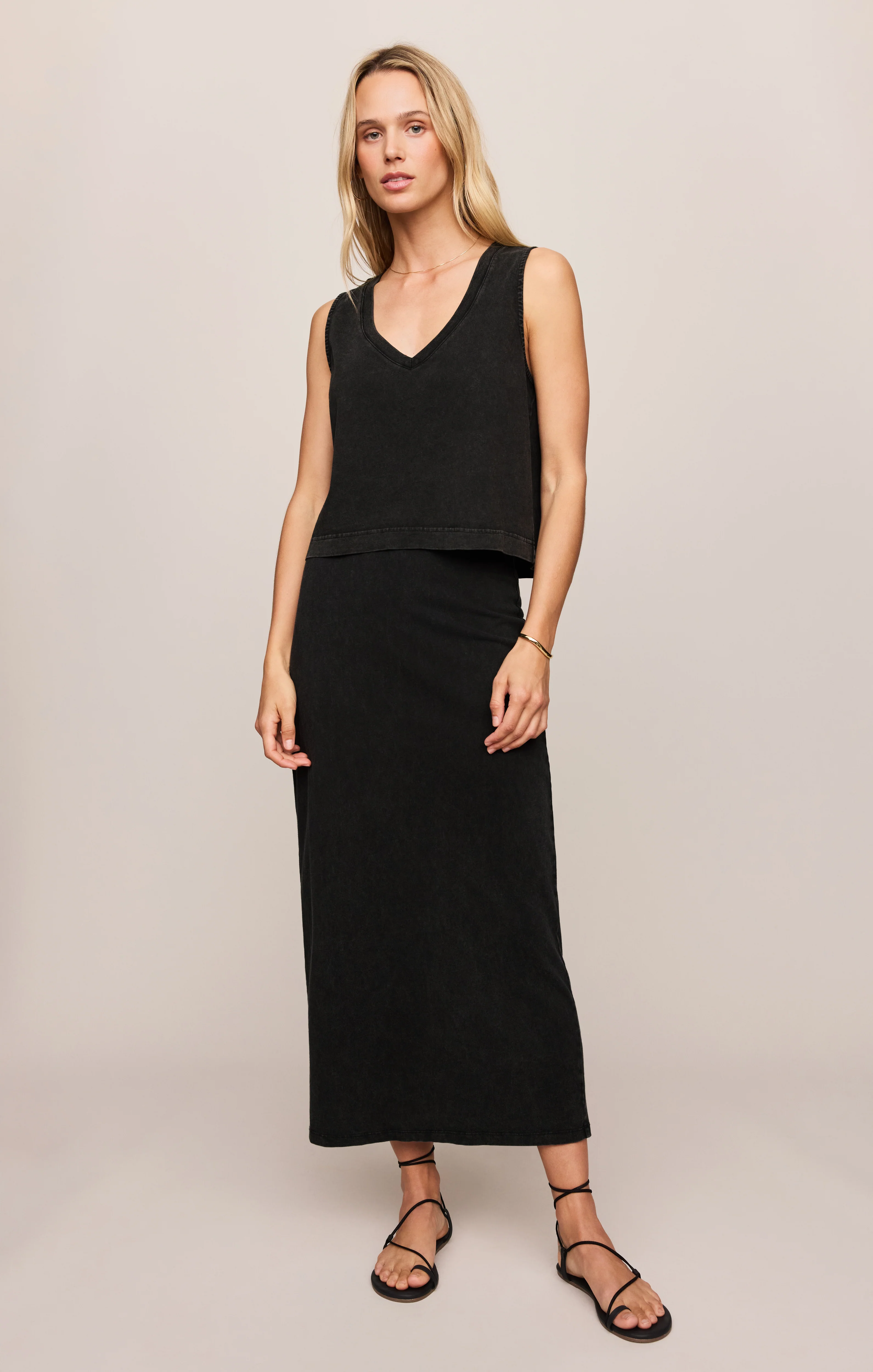 Sloane V-Neck Cotton Jersey Tank - Image 37