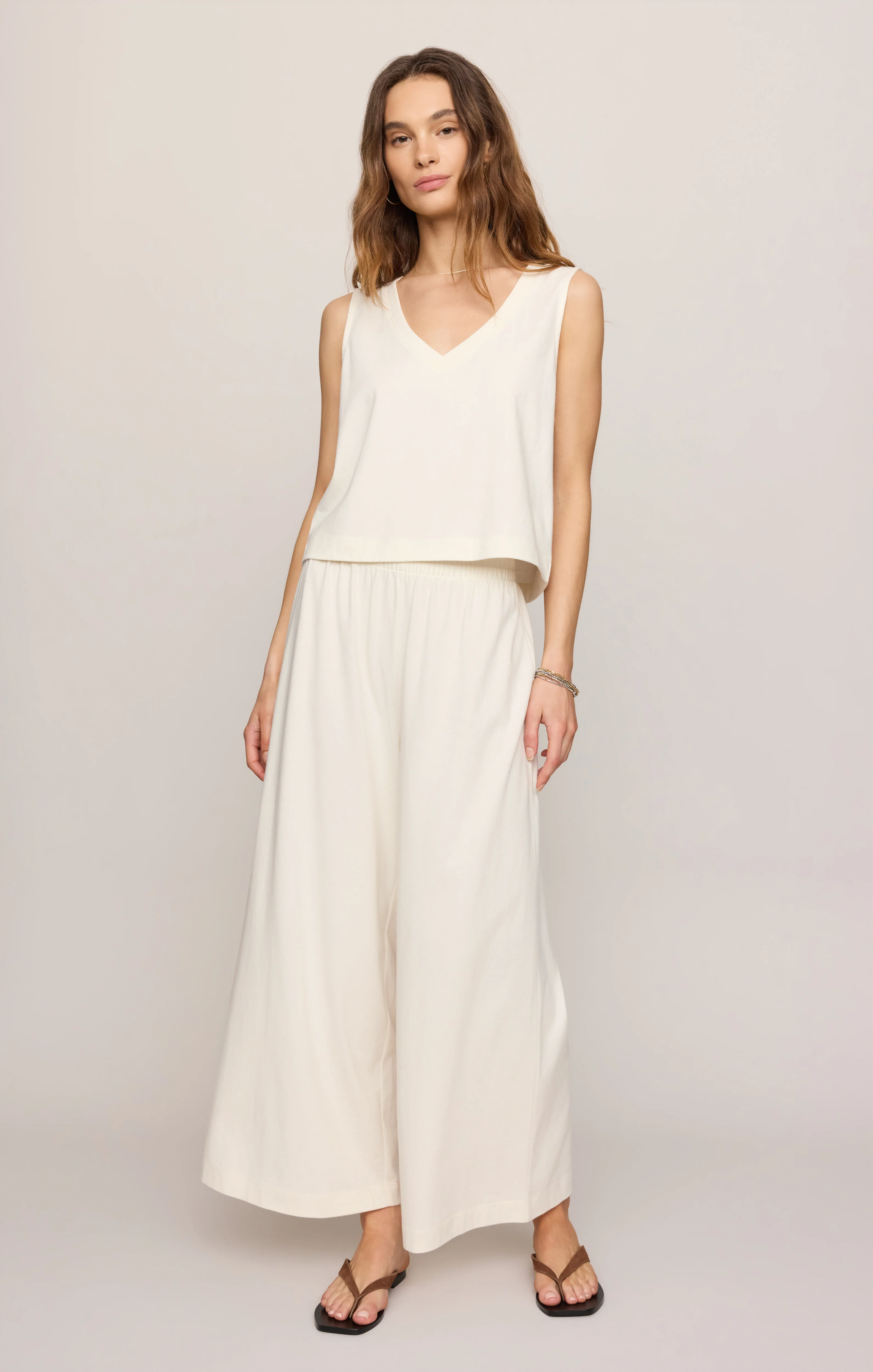 Sloane V-Neck Cotton Jersey Tank - Image 46
