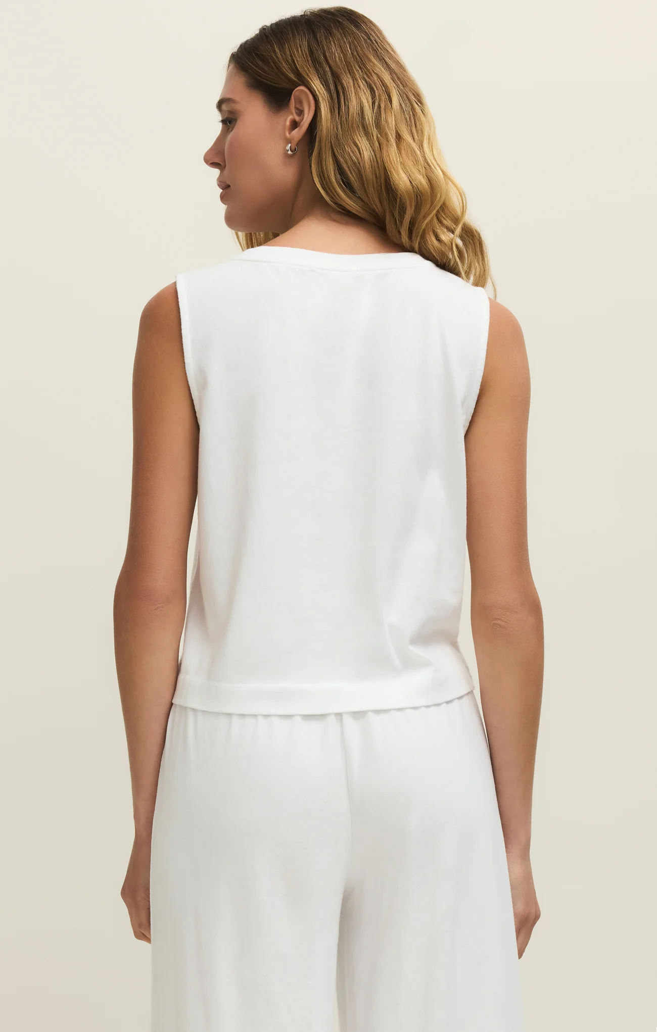 Sloane V-Neck Cotton Jersey Tank - Image 52