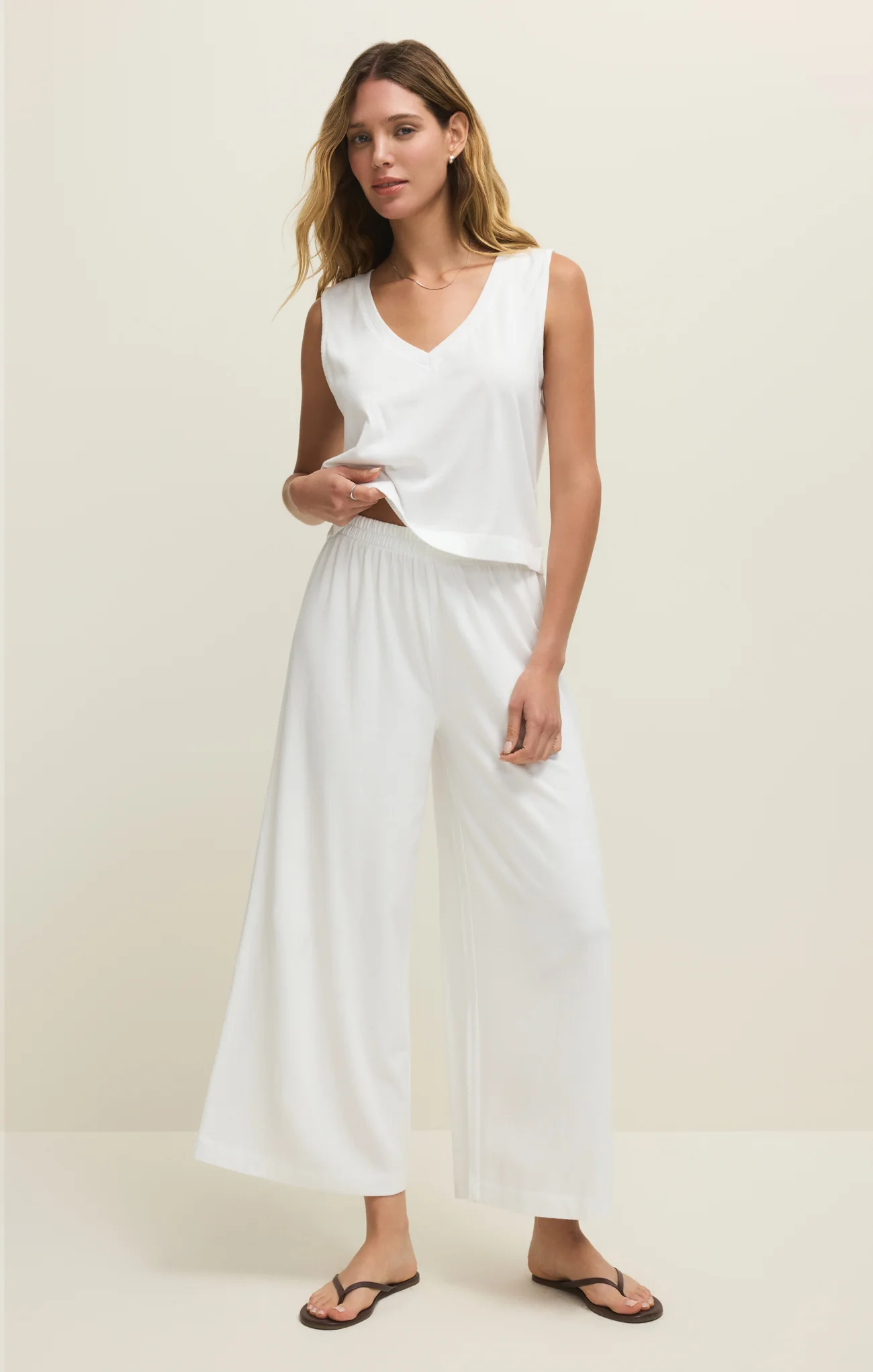Sloane V-Neck Cotton Jersey Tank - Image 53