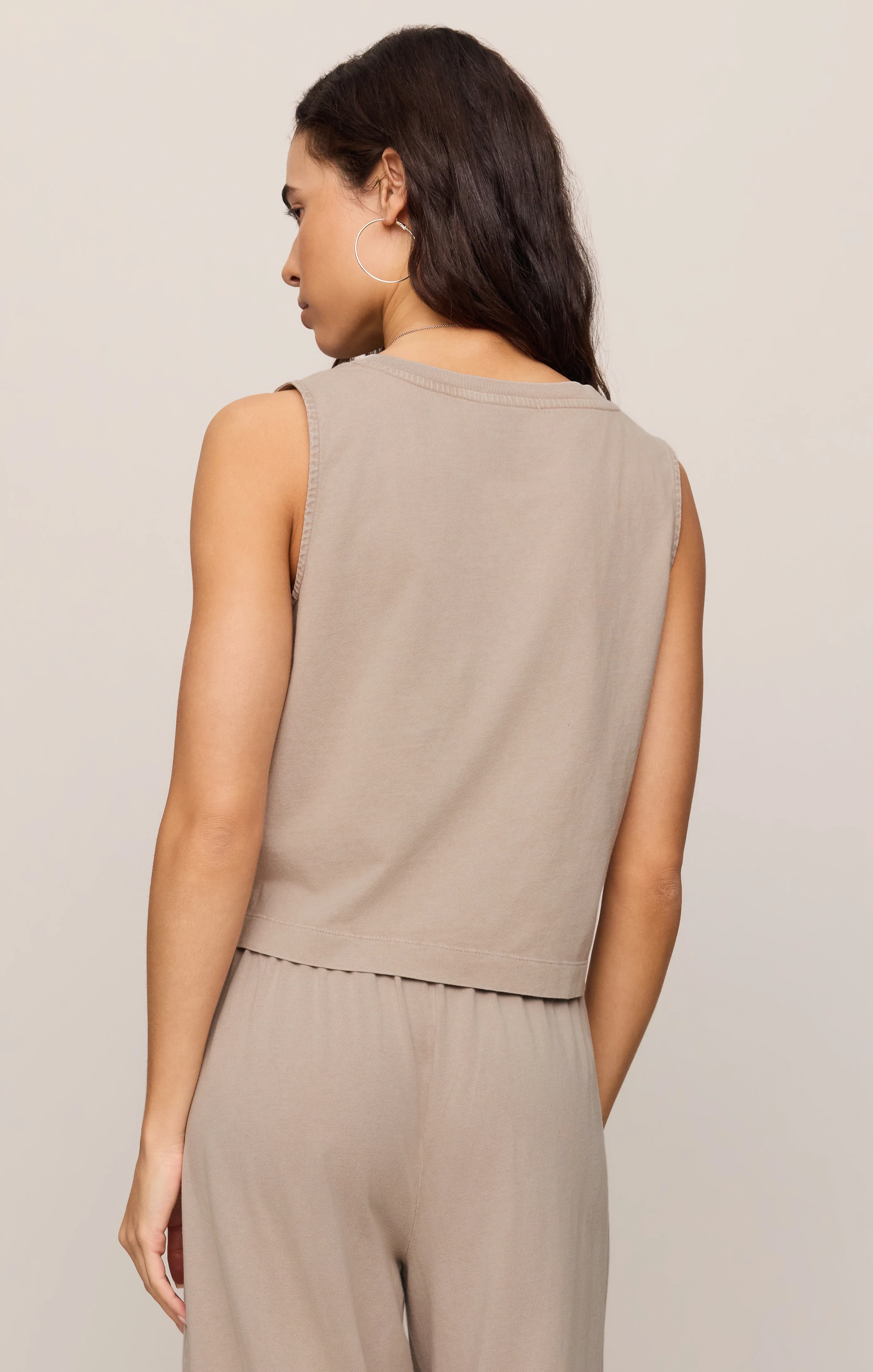 Sloane V-Neck Cotton Jersey Tank - Image 58