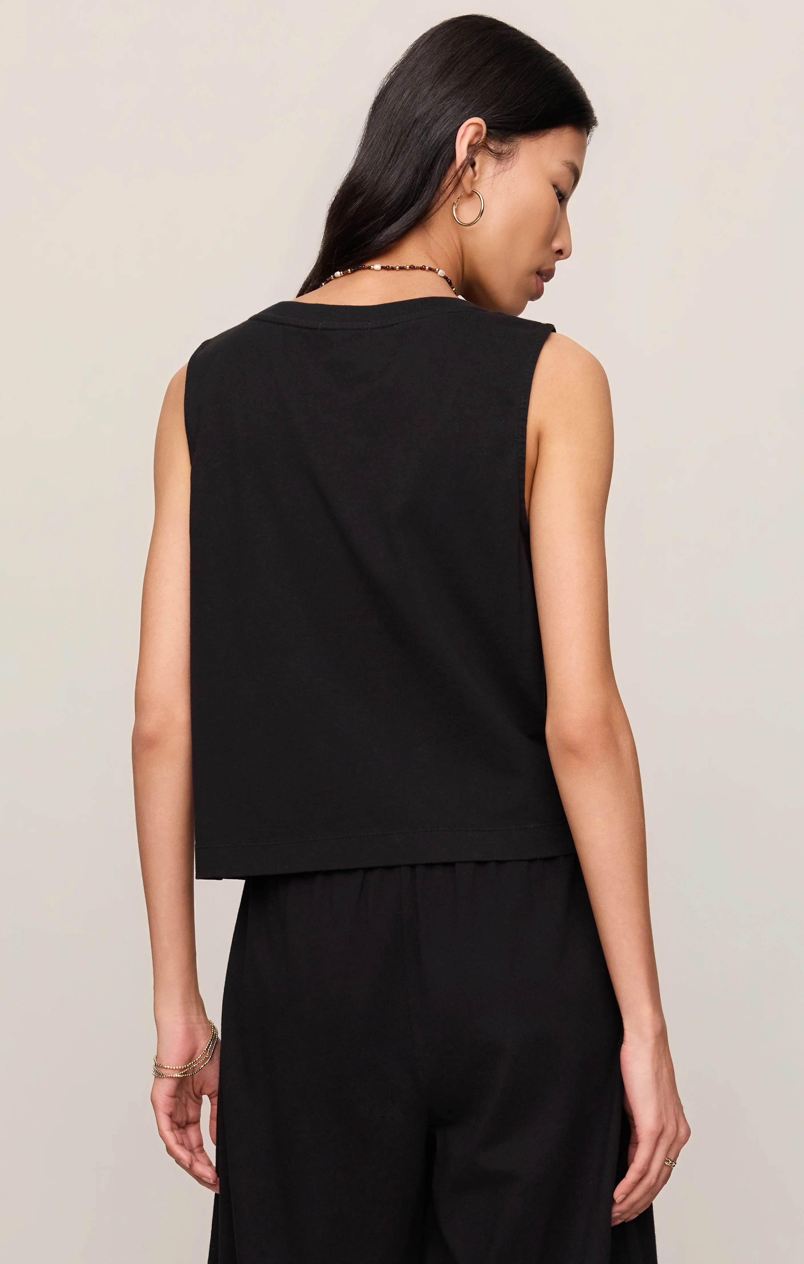 Sloane V-Neck Cotton Jersey Tank - Image 66