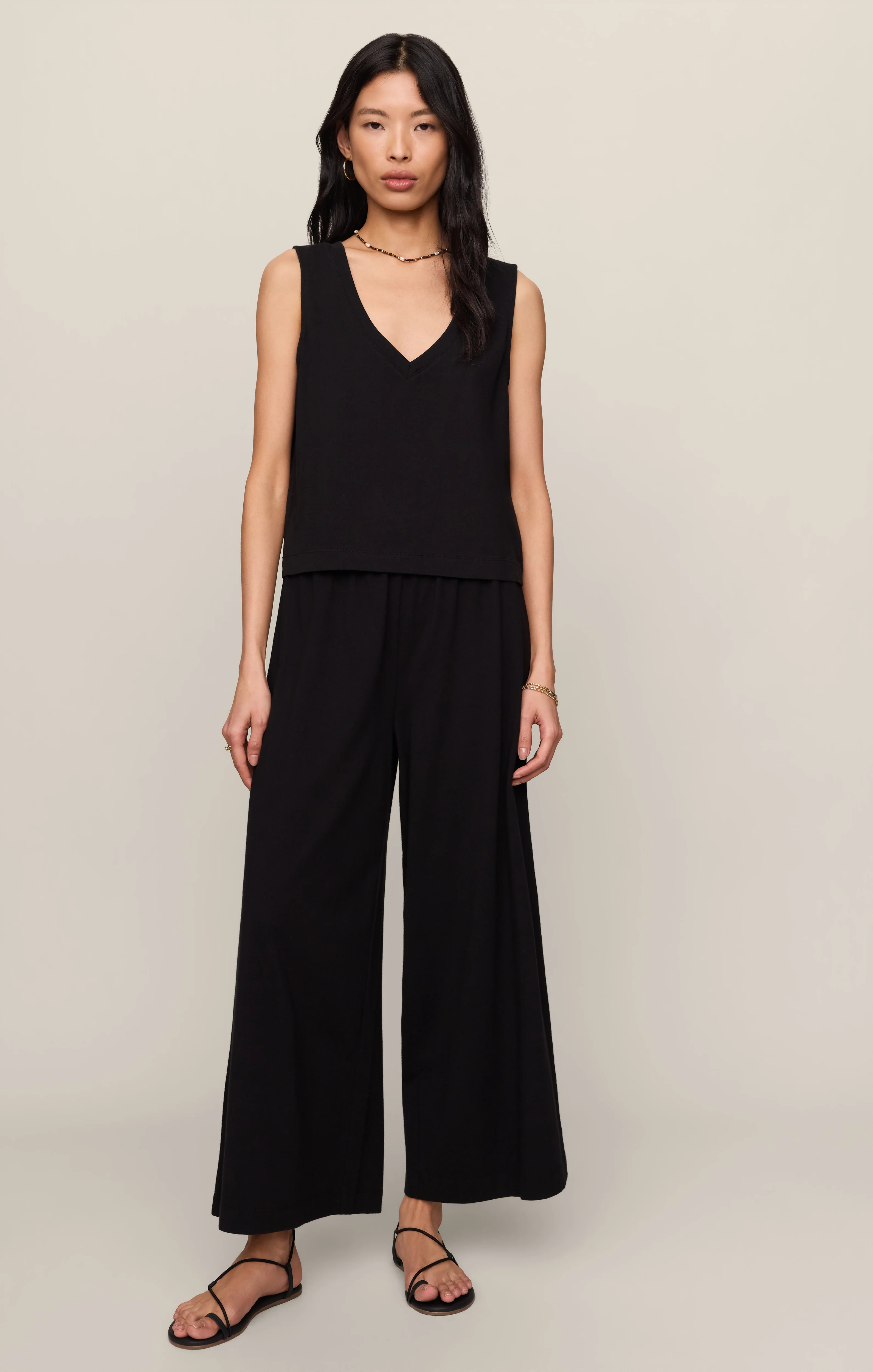 Sloane V-Neck Cotton Jersey Tank - Image 68