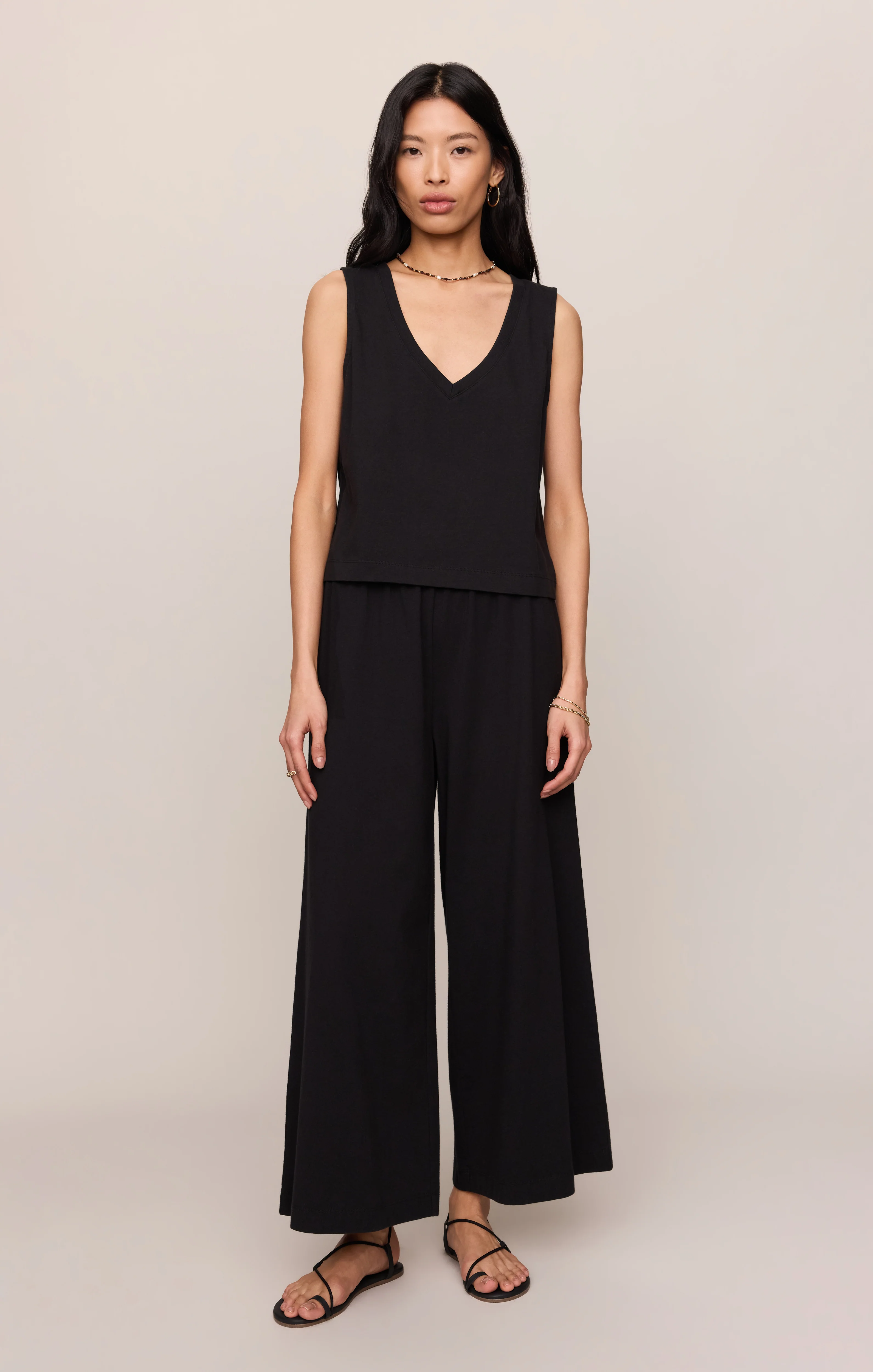 Sloane V-Neck Cotton Jersey Tank - Image 71