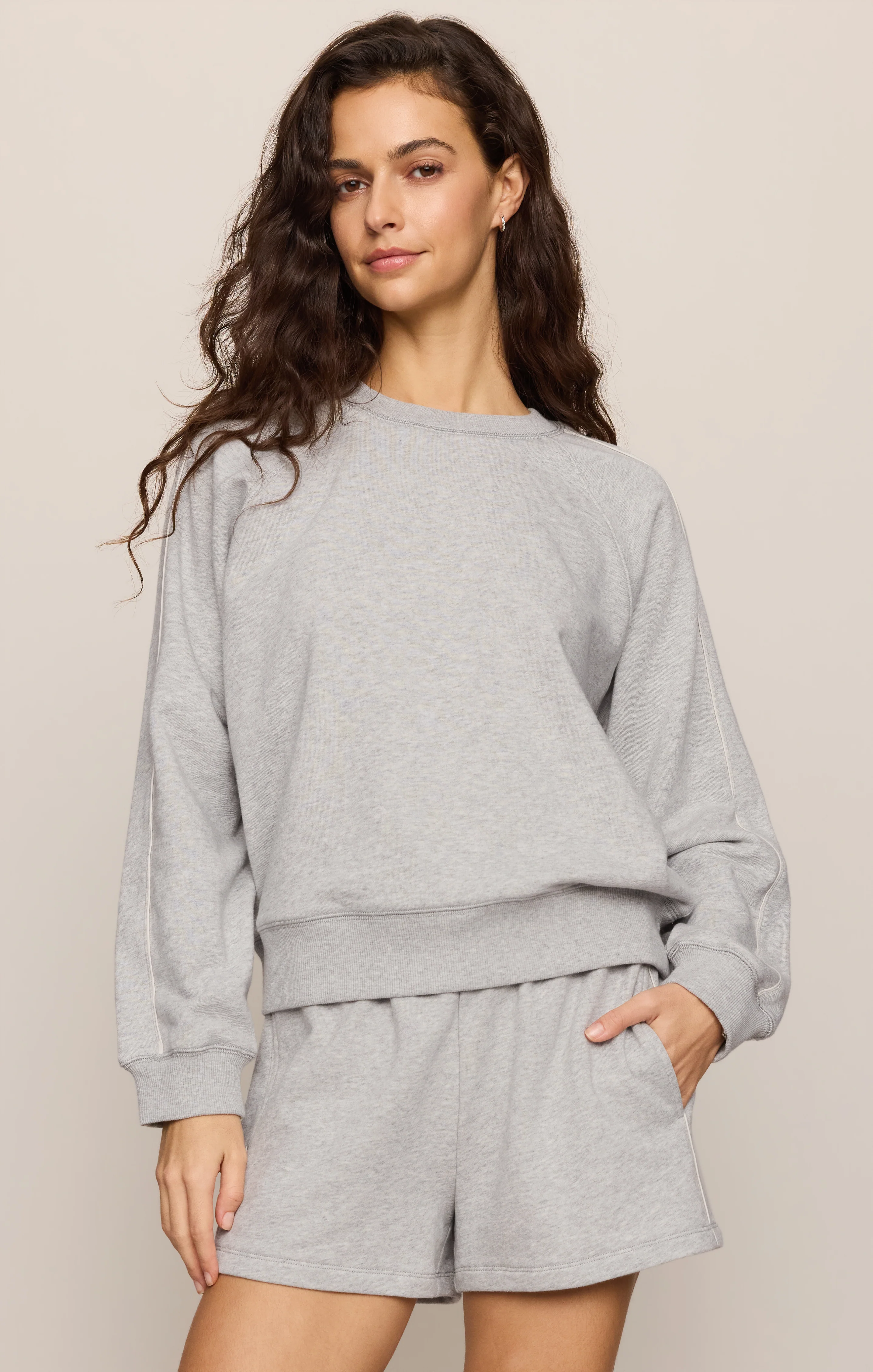 Sport Stripe Boyfriend Knit Terry Sweatshirt - Image 3