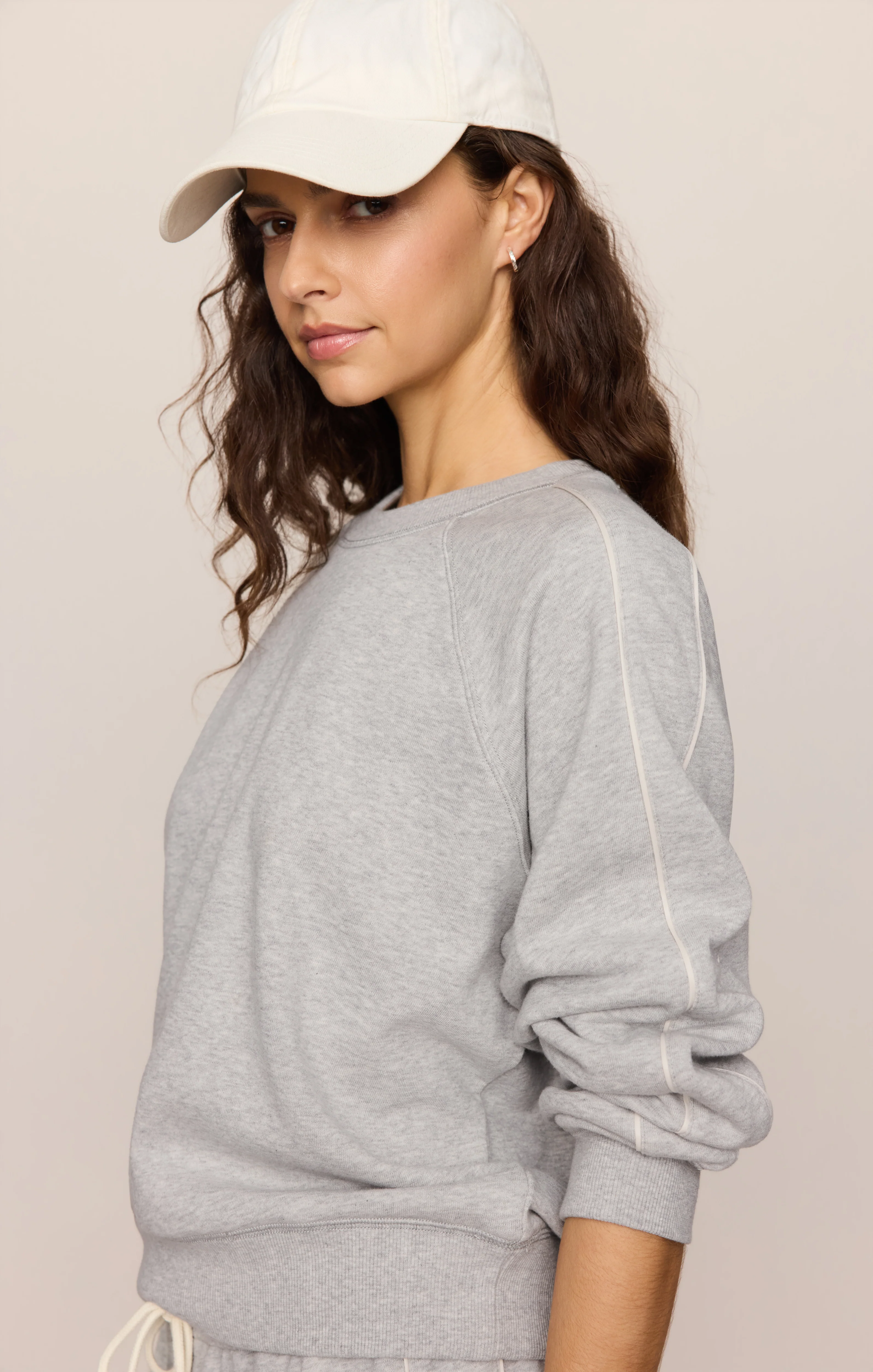 Sport Stripe Boyfriend Knit Terry Sweatshirt - Image 9