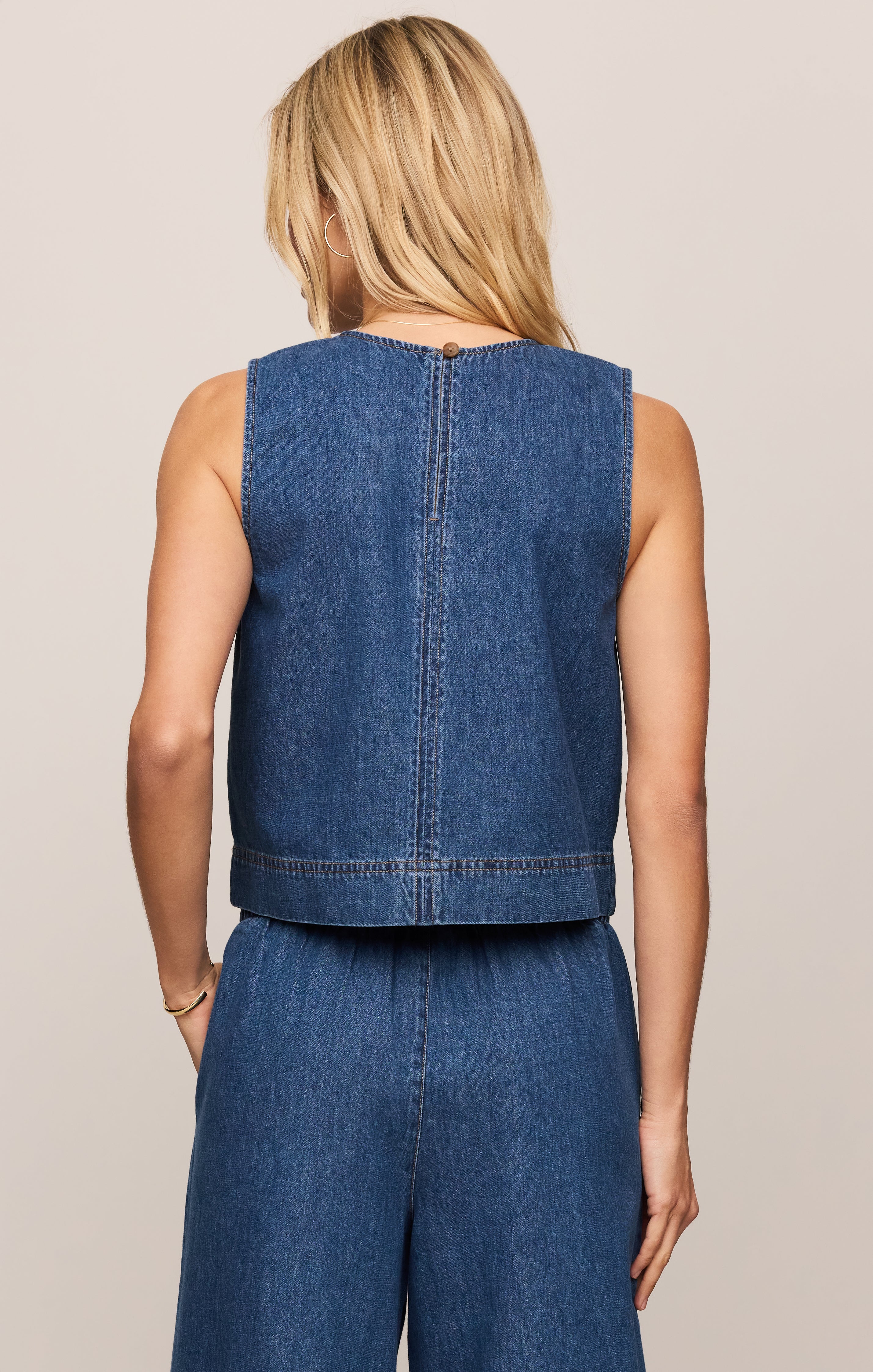 Sun Seeker Denim Cropped Tank - Image 2