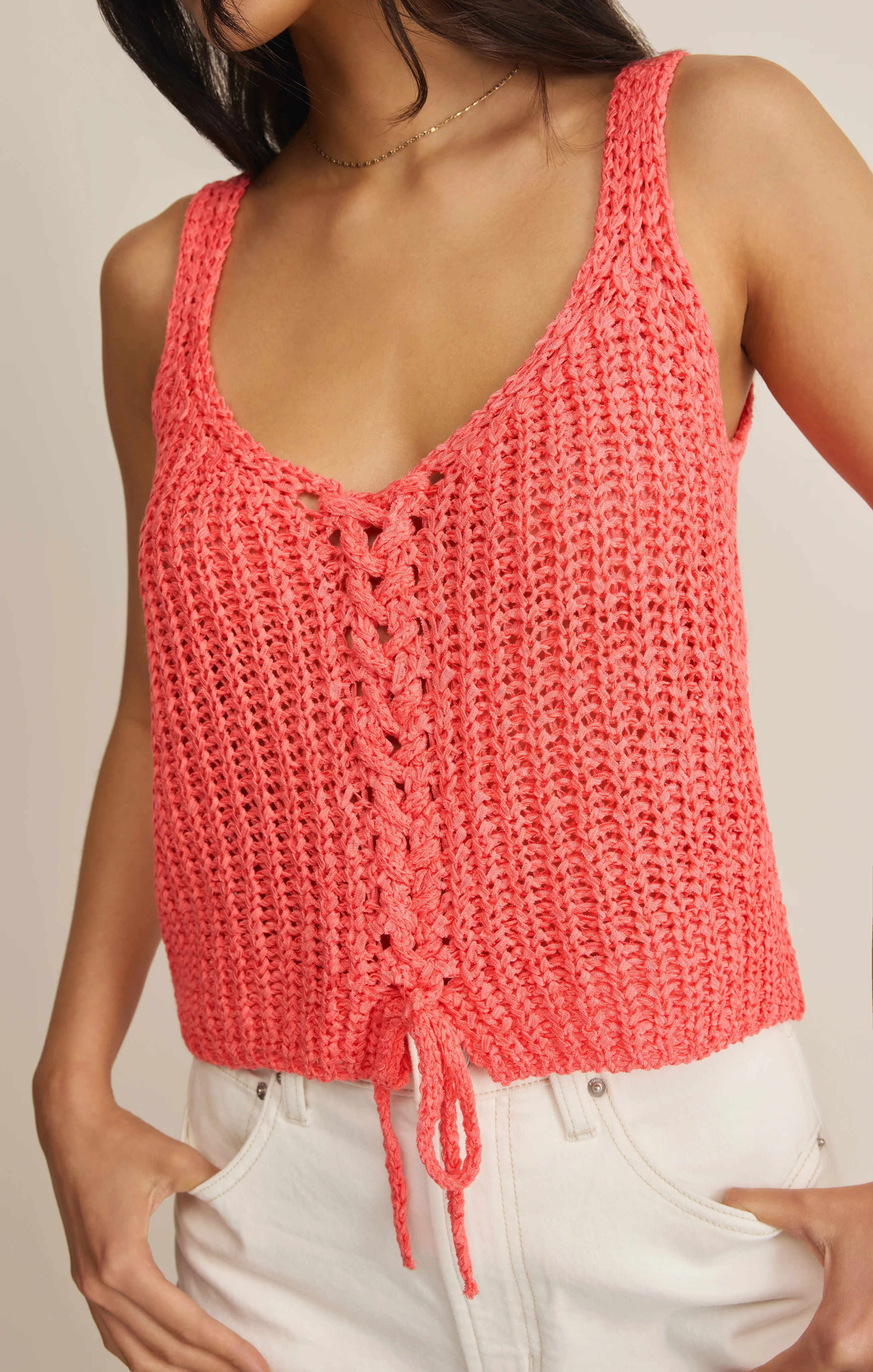 Tate Lace Up Sweater Top - Image 8