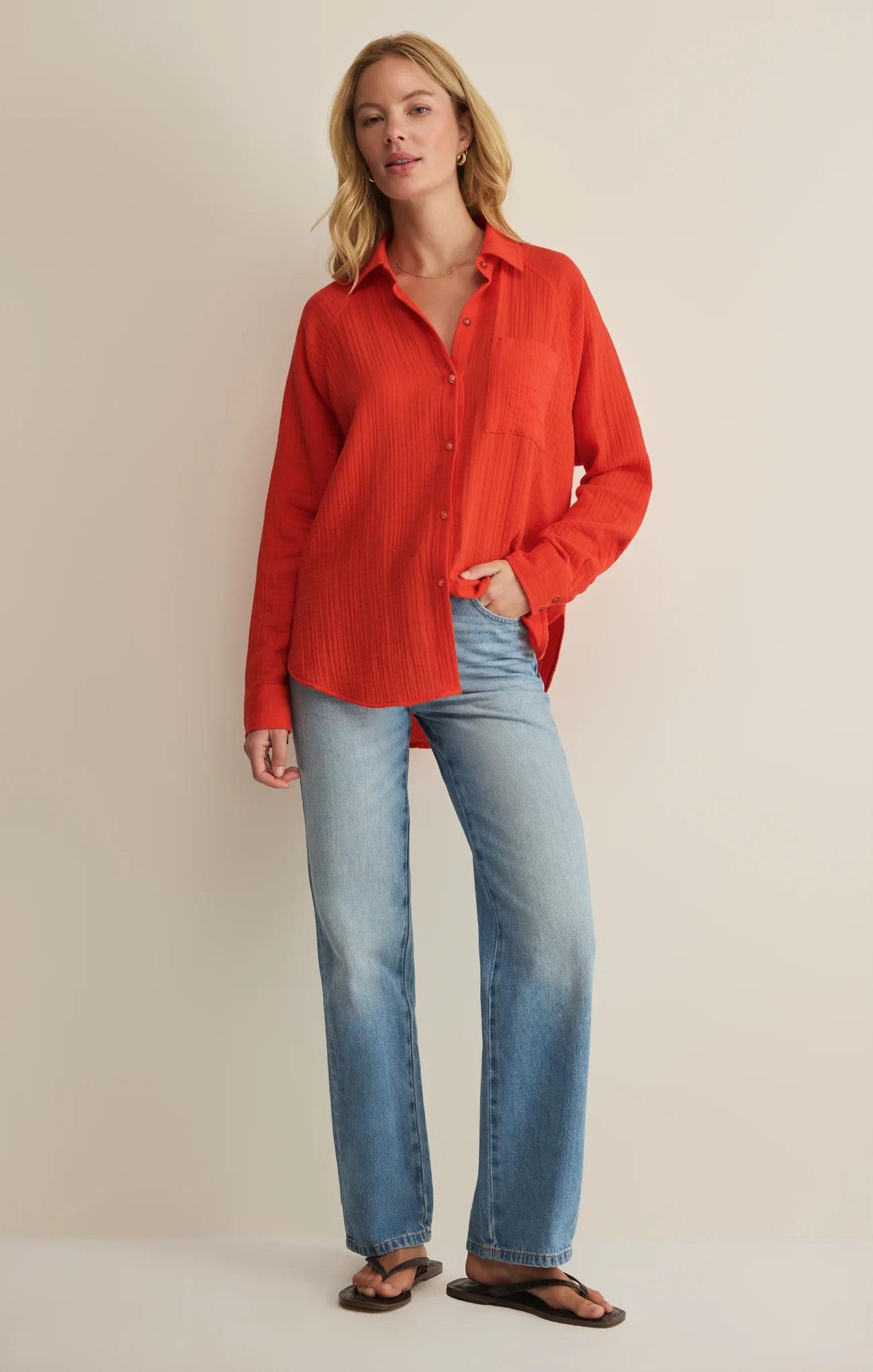 The Perfect Airy Gauze Button Up - Image 10