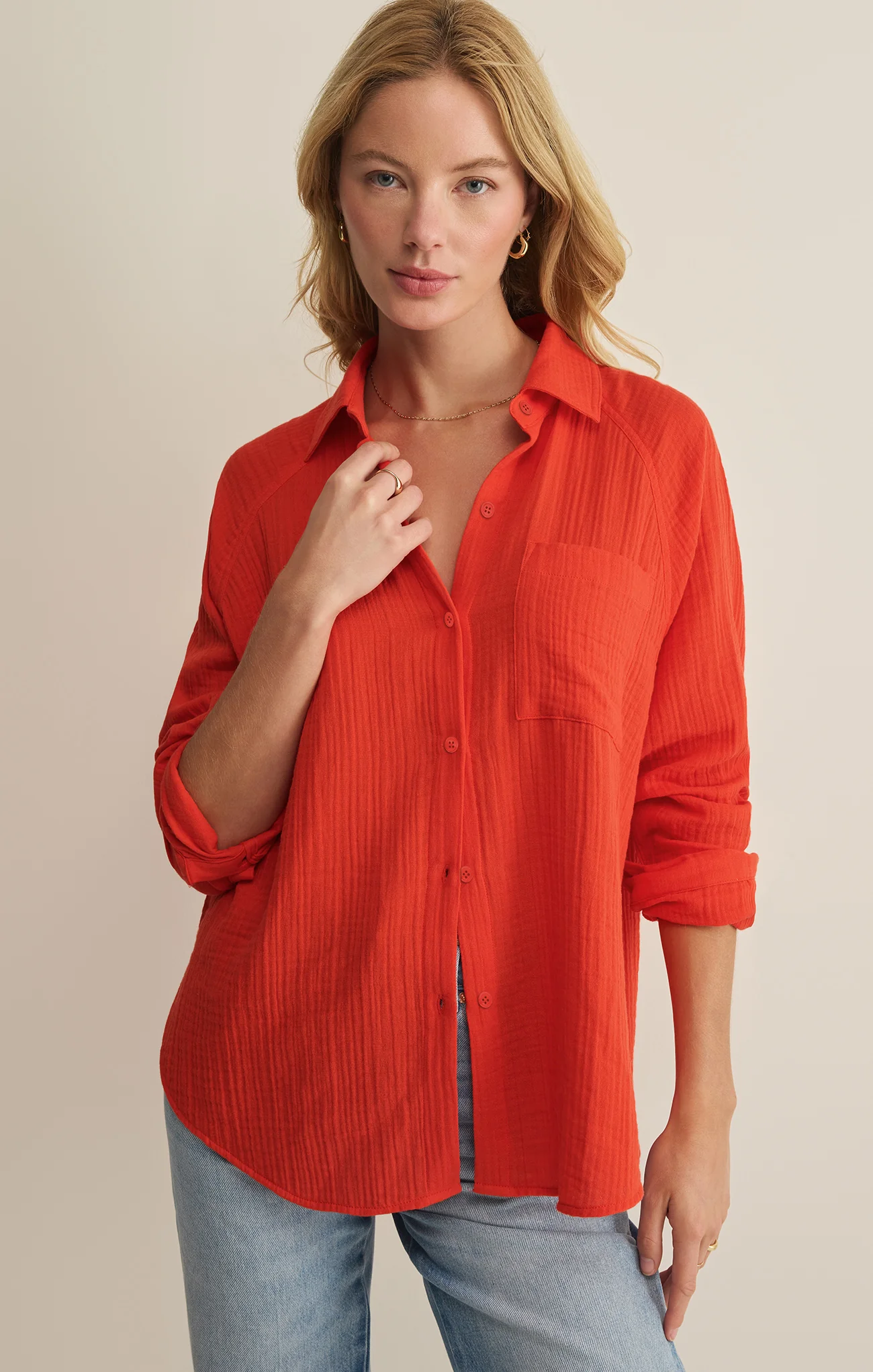 The Perfect Airy Gauze Button Up - Image 12