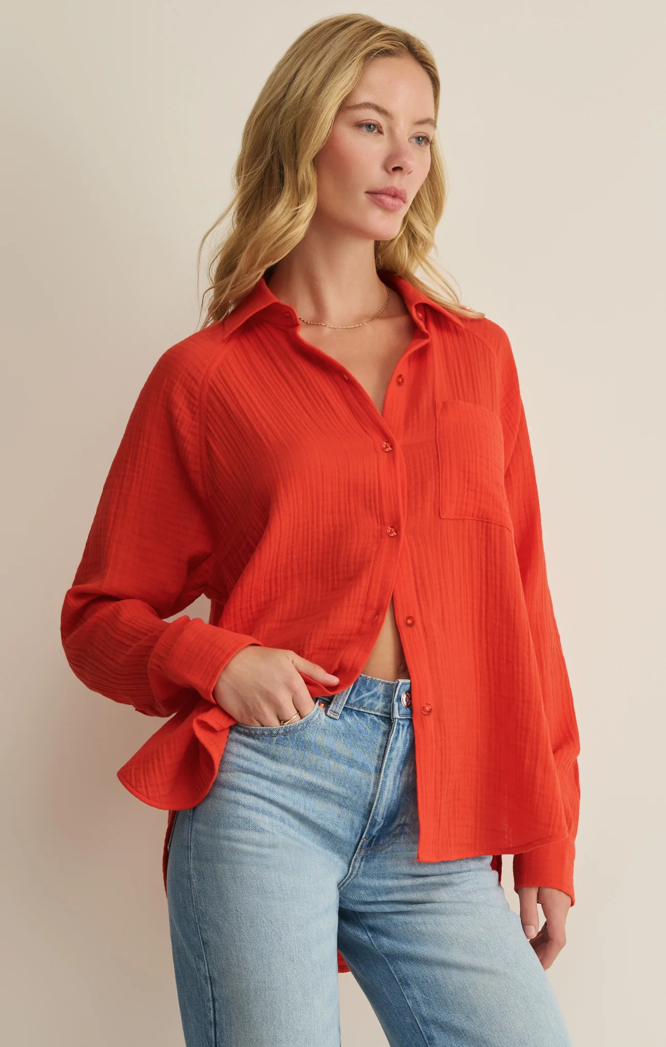 The Perfect Airy Gauze Button Up - Image 9