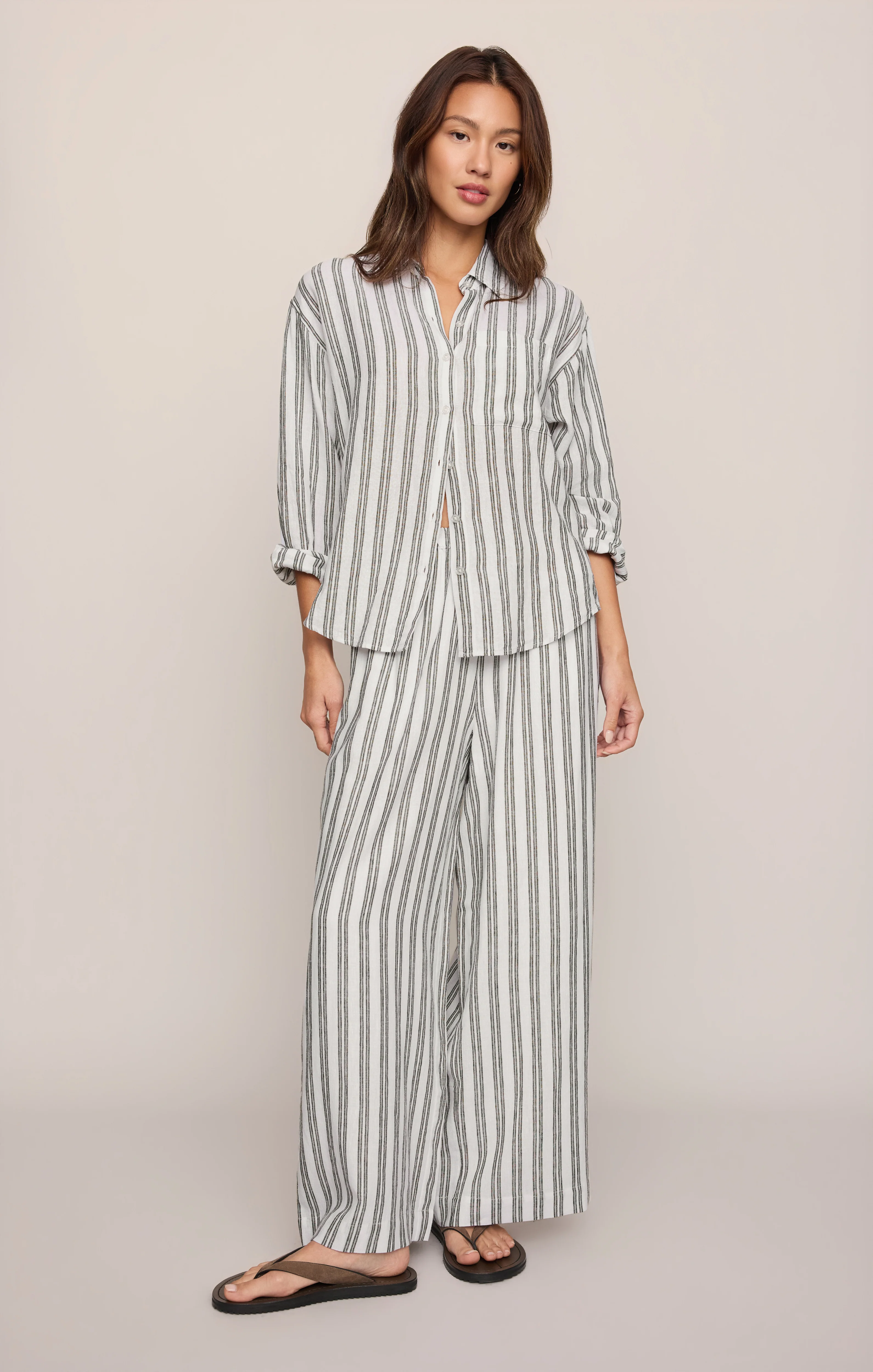 The Perfect Striped Linen Button Up - Image 63