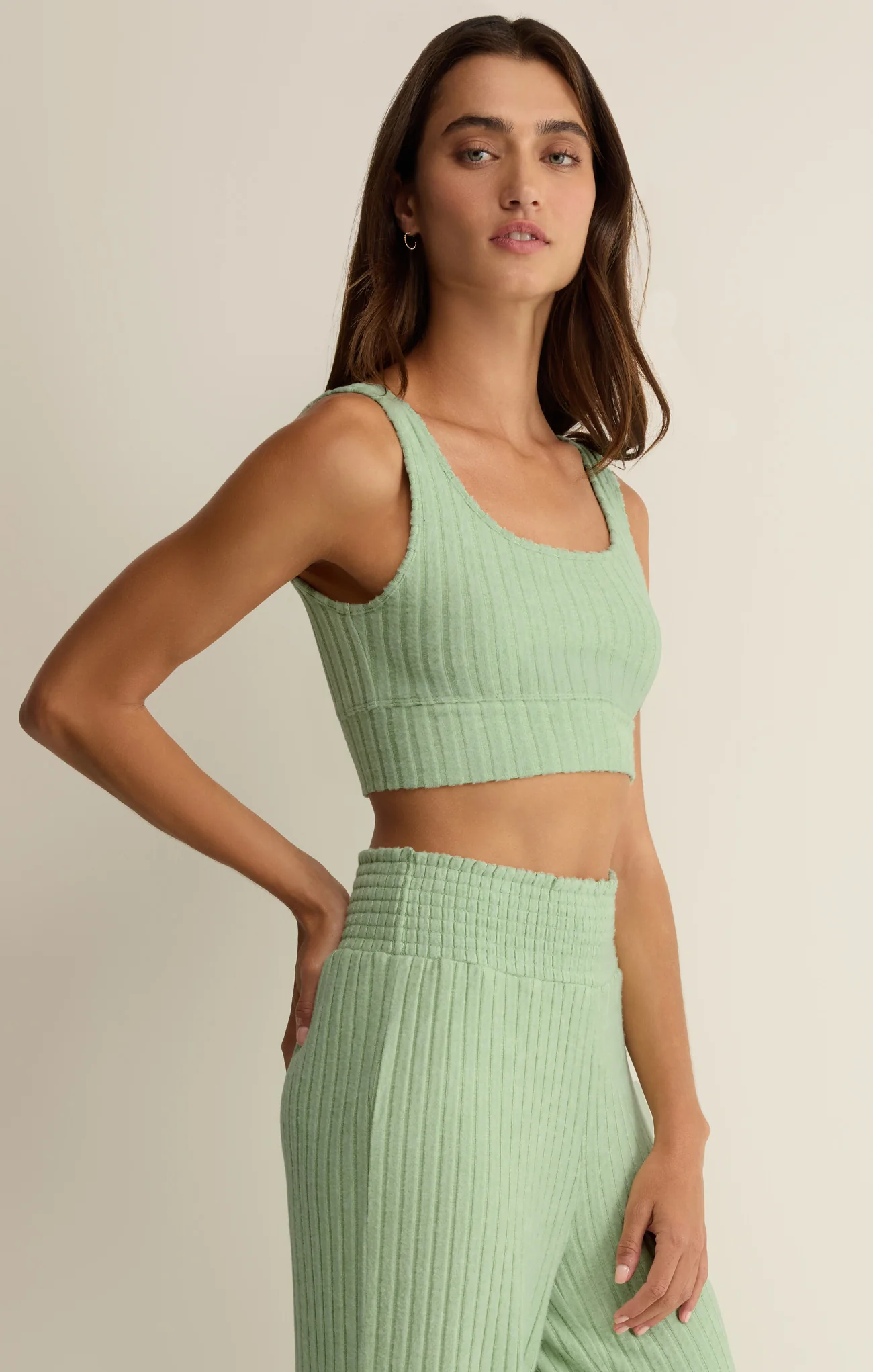 Zoe Silky Rib Tank Bra - Image 3